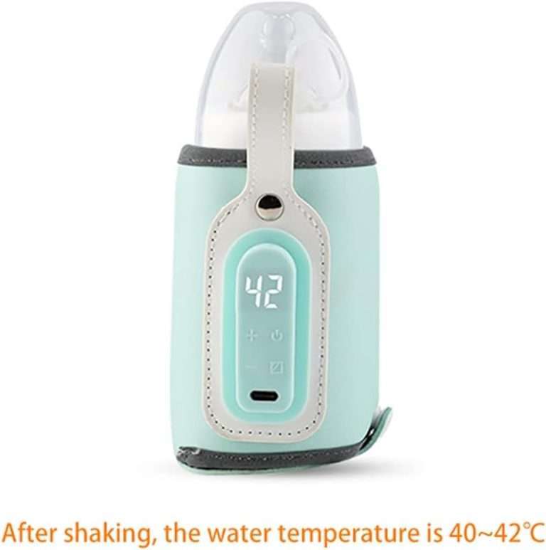 Portable Bottle Warmer Insulation Cover, Baby Milk Heat Keeper Cover with Temperature Adjustment, Breastmilk Baby Bottle Bag Bottle Sleeve USB Warmer Bottle Cover for Car Travel
