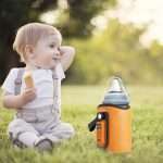 Portable Baby Bottle Warmer, Insulated Bottle Heating Sleeve with LED Display, Precise Temperature Control, Adjustable Settings, Travel & Camping Friendly, Made of PU Material