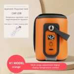 Portable Baby Bottle Warmer, Insulated Bottle Heating Sleeve with LED Display, Precise Temperature Control, Adjustable Settings, Travel & Camping Friendly, Made of PU Material